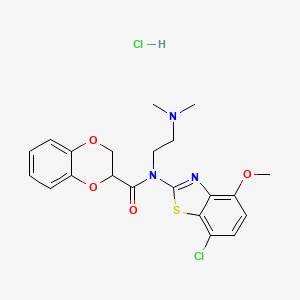 N-(7-chloro-4-methoxybenzo[d]thiazol-2-yl)-N-(2-(dimethylamino)ethyl)-2,3-dihydrobenzo[b][1,4]dioxine-2-carboxamide hydrochloride