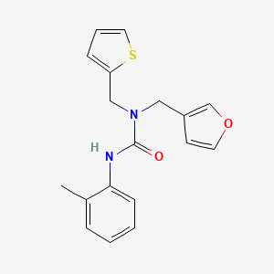 molecular formula C18H18N2O2S B2862772 1-(Furan-3-ylmethyl)-1-(thiophen-2-ylmethyl)-3-(o-tolyl)urea CAS No. 1421442-72-9