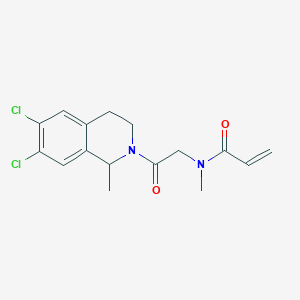 molecular formula C16H18Cl2N2O2 B2862790 N-[2-(6,7-Dichloro-1-methyl-3,4-dihydro-1H-isoquinolin-2-yl)-2-oxoethyl]-N-methylprop-2-enamide CAS No. 2198659-17-3