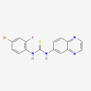 molecular formula C15H10BrFN4S B2862796 N-(4-bromo-2-fluorophenyl)-N'-(6-quinoxalinyl)thiourea CAS No. 478079-13-9