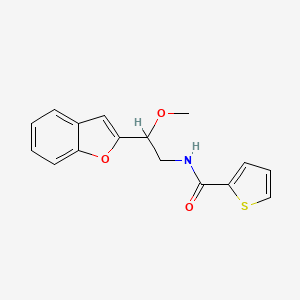 molecular formula C16H15NO3S B2862837 N-[2-(1-benzofuran-2-yl)-2-methoxyethyl]thiophene-2-carboxamide CAS No. 2034291-54-6