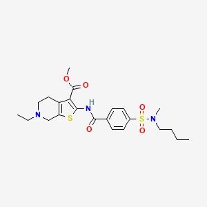 molecular formula C23H31N3O5S2 B2862847 methyl 2-(4-(N-butyl-N-methylsulfamoyl)benzamido)-6-ethyl-4,5,6,7-tetrahydrothieno[2,3-c]pyridine-3-carboxylate CAS No. 486453-31-0