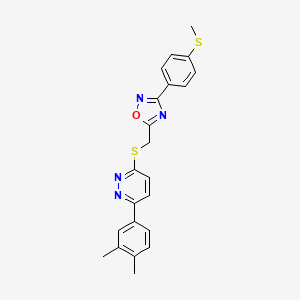 3-(3,4-Dimethylphenyl)-6-[({3-[4-(methylsulfanyl)phenyl]-1,2,4-oxadiazol-5-yl}methyl)sulfanyl]pyridazine
