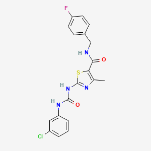 B2862881 2-(3-(3-chlorophenyl)ureido)-N-(4-fluorobenzyl)-4-methylthiazole-5-carboxamide CAS No. 941975-31-1