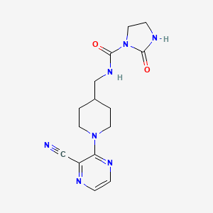 B2862900 N-((1-(3-cyanopyrazin-2-yl)piperidin-4-yl)methyl)-2-oxoimidazolidine-1-carboxamide CAS No. 1797286-12-4