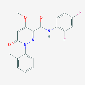 molecular formula C19H15F2N3O3 B2862934 N-(2,4-difluorophenyl)-4-methoxy-1-(2-methylphenyl)-6-oxo-1,6-dihydropyridazine-3-carboxamide CAS No. 941899-97-4