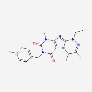 molecular formula C20H24N6O2 B2862944 1-ethyl-3,4,9-trimethyl-7-(4-methylbenzyl)-1,4-dihydro-[1,2,4]triazino[3,4-f]purine-6,8(7H,9H)-dione CAS No. 919029-18-8
