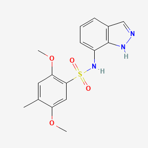 molecular formula C16H17N3O4S B2862960 N-(1H-indazol-7-yl)-2,5-dimethoxy-4-methylbenzenesulfonamide CAS No. 889959-63-1