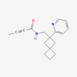 molecular formula C17H20N2O B2862984 N-[(2-Pyridin-2-ylspiro[3.3]heptan-2-yl)methyl]but-2-ynamide CAS No. 2411303-01-8