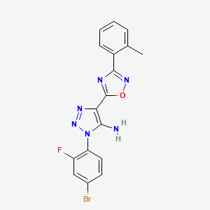 molecular formula C17H12BrFN6O B2863002 1-(4-bromo-2-fluorophenyl)-4-[3-(2-methylphenyl)-1,2,4-oxadiazol-5-yl]-1H-1,2,3-triazol-5-amine CAS No. 892745-74-3