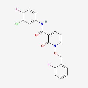molecular formula C19H13ClF2N2O3 B2863006 N-(3-chloro-4-fluorophenyl)-1-[(2-fluorophenyl)methoxy]-2-oxo-1,2-dihydropyridine-3-carboxamide CAS No. 868679-03-2