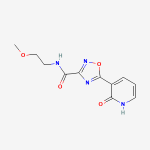 molecular formula C11H12N4O4 B2863011 N-(2-methoxyethyl)-5-(2-oxo-1,2-dihydropyridin-3-yl)-1,2,4-oxadiazole-3-carboxamide CAS No. 1574613-41-4