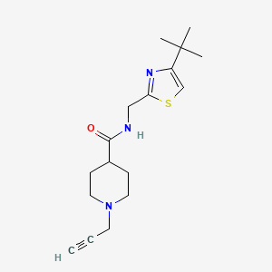 molecular formula C17H25N3OS B2863020 N-[(4-tert-butyl-1,3-thiazol-2-yl)methyl]-1-(prop-2-yn-1-yl)piperidine-4-carboxamide CAS No. 1333851-62-9