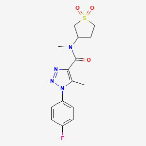 molecular formula C15H17FN4O3S B2863028 N-(1,1-dioxidotetrahydrothiophen-3-yl)-1-(4-fluorophenyl)-N,5-dimethyl-1H-1,2,3-triazole-4-carboxamide CAS No. 924818-75-7
