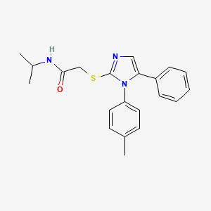 molecular formula C21H23N3OS B2863032 N-isopropyl-2-((5-phenyl-1-(p-tolyl)-1H-imidazol-2-yl)thio)acetamide CAS No. 1206998-12-0