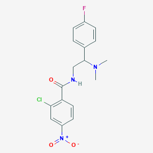 molecular formula C17H17ClFN3O3 B2863040 2-chloro-N-[2-(dimethylamino)-2-(4-fluorophenyl)ethyl]-4-nitrobenzamide CAS No. 899744-96-8