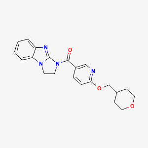 molecular formula C21H22N4O3 B2863044 (2,3-dihydro-1H-benzo[d]imidazo[1,2-a]imidazol-1-yl)(6-((tetrahydro-2H-pyran-4-yl)methoxy)pyridin-3-yl)methanone CAS No. 2034295-28-6