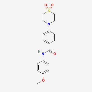 molecular formula C18H20N2O4S B2863053 4-(1,1-dioxo-1lambda~6~,4-thiazinan-4-yl)-N-(4-methoxyphenyl)benzenecarboxamide CAS No. 478064-74-3