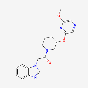 molecular formula C19H21N5O3 B2863062 2-(1H-1,3-benzodiazol-1-yl)-1-{3-[(6-methoxypyrazin-2-yl)oxy]piperidin-1-yl}ethan-1-one CAS No. 2034580-30-6