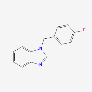 molecular formula C15H13FN2 B2863086 1-[(4-fluorophenyl)methyl]-2-methyl-1H-1,3-benzodiazole CAS No. 537701-05-6