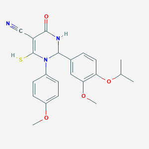 2-(4-Isopropoxy-3-methoxyphenyl)-6-mercapto-1-(4-methoxyphenyl)-4-oxo-1,2,3,4-tetrahydropyrimidine-5-carbonitrile