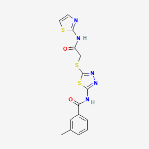 3-methyl-N-(5-((2-oxo-2-(thiazol-2-ylamino)ethyl)thio)-1,3,4-thiadiazol-2-yl)benzamide