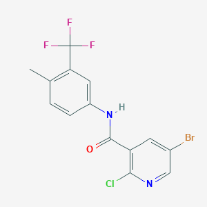 5-bromo-2-chloro-N-[4-methyl-3-(trifluoromethyl)phenyl]pyridine-3-carboxamide