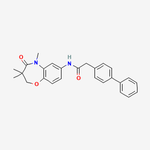 2-([1,1'-biphenyl]-4-yl)-N-(3,3,5-trimethyl-4-oxo-2,3,4,5-tetrahydrobenzo[b][1,4]oxazepin-7-yl)acetamide