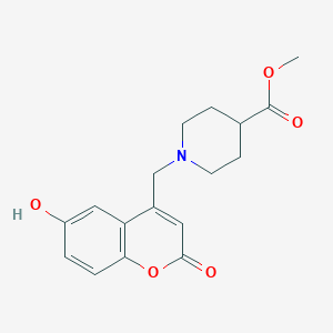 molecular formula C17H19NO5 B2863133 Methyl 1-[(6-hydroxy-2-oxochromen-4-yl)methyl]piperidine-4-carboxylate CAS No. 903589-31-1