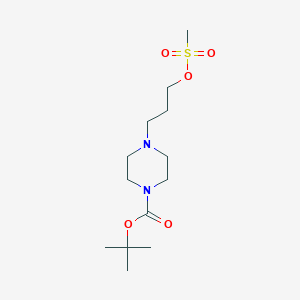 molecular formula C13H26N2O5S B2863145 tert-Butyl 4-(3-((methylsulfonyl)oxy)propyl)piperazine-1-carboxylate CAS No. 295330-86-8