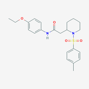 molecular formula C22H28N2O4S B2863159 N-(4-ethoxyphenyl)-2-(1-tosylpiperidin-2-yl)acetamide CAS No. 1040634-89-6