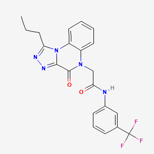 molecular formula C21H18F3N5O2 B2863176 2-(4-oxo-1-propyl[1,2,4]triazolo[4,3-a]quinoxalin-5(4H)-yl)-N-[3-(trifluoromethyl)phenyl]acetamide CAS No. 1260952-35-9