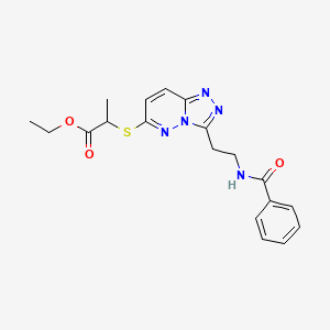 B2863180 Ethyl 2-((3-(2-benzamidoethyl)-[1,2,4]triazolo[4,3-b]pyridazin-6-yl)thio)propanoate CAS No. 872994-46-2