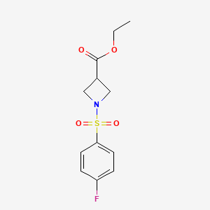 molecular formula C12H14FNO4S B2863181 ethyl 1-(4-fluorobenzenesulfonyl)azetidine-3-carboxylate CAS No. 866152-77-4