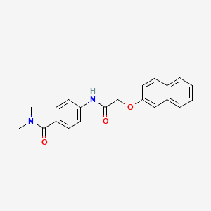molecular formula C21H20N2O3 B2863182 N,N-dimethyl-4-{[(naphthalen-2-yloxy)acetyl]amino}benzamide CAS No. 880073-83-6