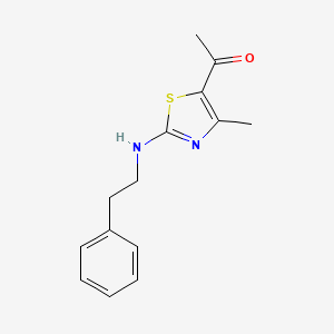 molecular formula C14H16N2OS B2863185 1-(5-Methyl-3-((2-phenylethyl)amino)-2,4-thiazolyl)ethan-1-one 