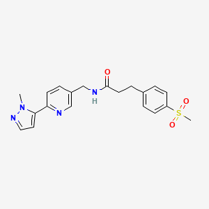 N-((6-(1-methyl-1H-pyrazol-5-yl)pyridin-3-yl)methyl)-3-(4-(methylsulfonyl)phenyl)propanamide