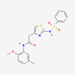 N-(2-methoxy-5-methylphenyl)-2-(2-(phenylsulfonamido)thiazol-4-yl)acetamide