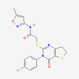 2-((3-(4-chlorophenyl)-4-oxo-3,4,6,7-tetrahydrothieno[3,2-d]pyrimidin-2-yl)thio)-N-(5-methylisoxazol-3-yl)acetamide