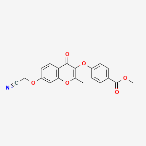 molecular formula C20H15NO6 B2863252 methyl 4-{[7-(cyanomethoxy)-2-methyl-4-oxo-4H-chromen-3-yl]oxy}benzoate CAS No. 637751-46-3
