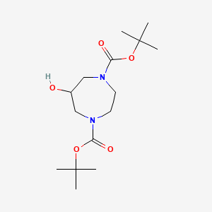 molecular formula C15H28N2O5 B2863259 1,4-(Di-Boc)-6-hydroxy-1,4-diazepane CAS No. 1823301-45-6