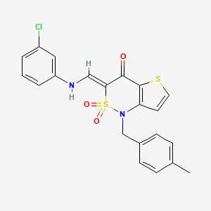 (3Z)-3-{[(3-chlorophenyl)amino]methylene}-1-(4-methylbenzyl)-1H-thieno[3,2-c][1,2]thiazin-4(3H)-one 2,2-dioxide