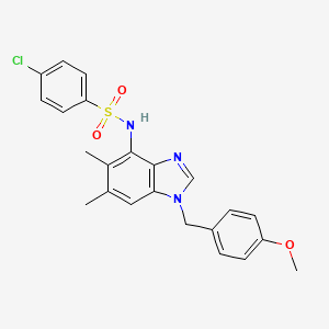 4-chloro-N-[1-(4-methoxybenzyl)-5,6-dimethyl-1H-1,3-benzimidazol-4-yl]benzenesulfonamide