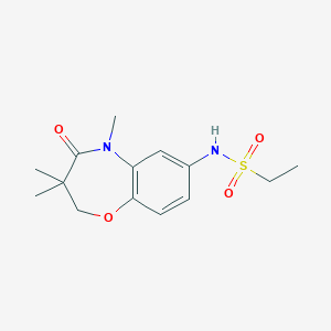 molecular formula C14H20N2O4S B2863310 N-(3,3,5-trimethyl-4-oxo-2,3,4,5-tetrahydro-1,5-benzoxazepin-7-yl)ethane-1-sulfonamide CAS No. 922102-91-8