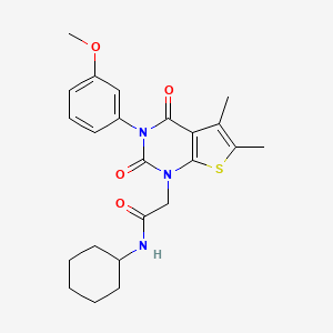 N-cyclohexyl-2-(3-(3-methoxyphenyl)-5,6-dimethyl-2,4-dioxo-3,4-dihydrothieno[2,3-d]pyrimidin-1(2H)-yl)acetamide