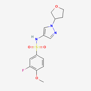 3-fluoro-4-methoxy-N-(1-(tetrahydrofuran-3-yl)-1H-pyrazol-4-yl)benzenesulfonamide