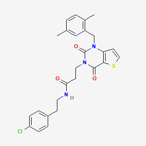 N-[2-(4-chlorophenyl)ethyl]-3-[1-[(2,5-dimethylphenyl)methyl]-2,4-dioxothieno[3,2-d]pyrimidin-3-yl]propanamide