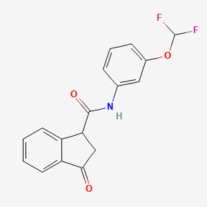 molecular formula C17H13F2NO3 B2863330 N-(3-(difluoromethoxy)phenyl)-3-oxo-2,3-dihydro-1H-indene-1-carboxamide CAS No. 1206999-64-5