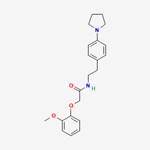 molecular formula C21H26N2O3 B2863333 2-(2-methoxyphenoxy)-N-(4-(pyrrolidin-1-yl)phenethyl)acetamide CAS No. 953168-86-0