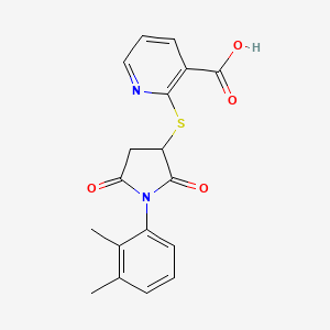 2-((1-(2,3-Dimethylphenyl)-2,5-dioxopyrrolidin-3-yl)thio)nicotinic acid